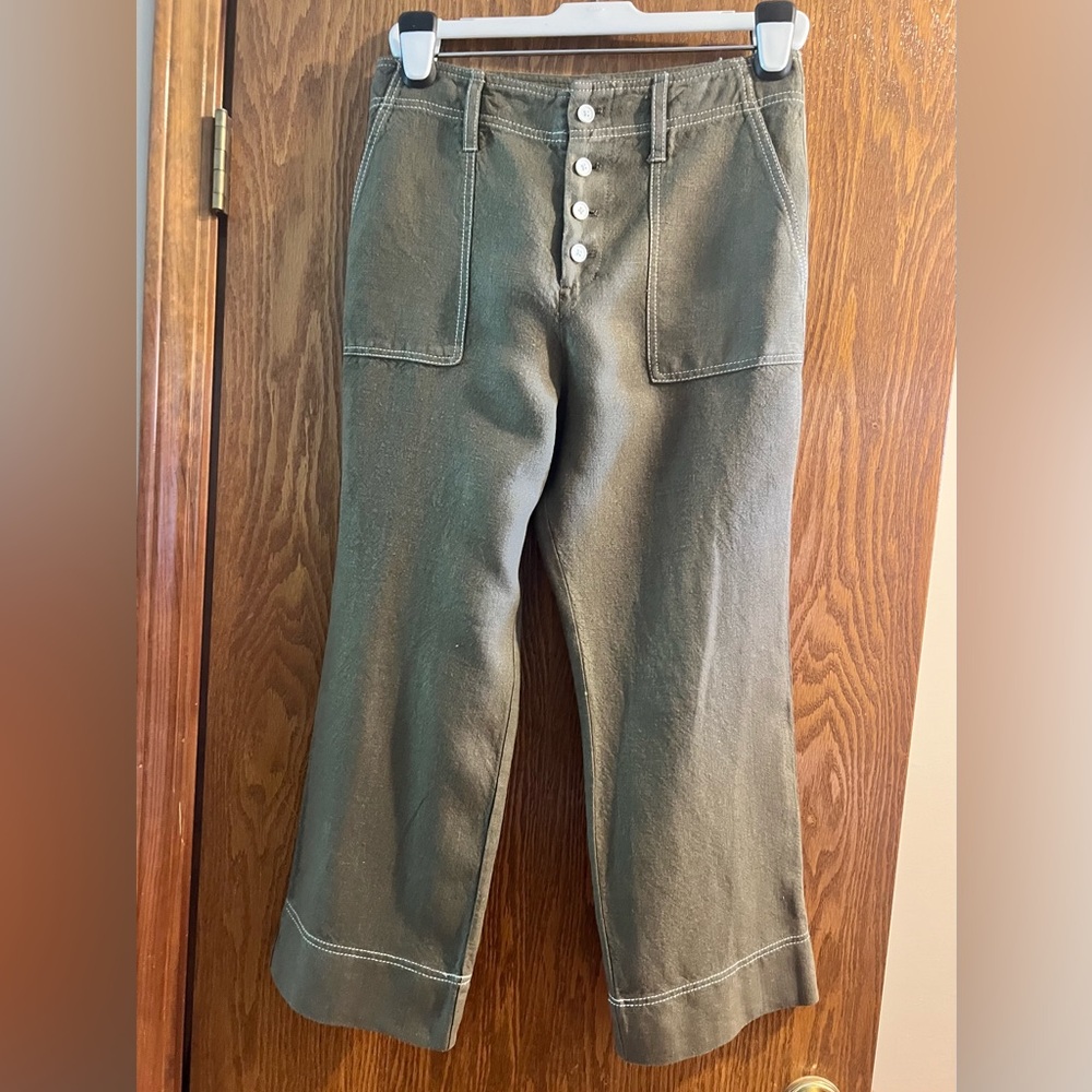 J. Crew - Point Sur- Green Ankle Cropped Pants